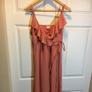 Paper crane wrap hi low dress